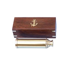 Captain's Nautical Solid Brass Telescope 15" w/ Rosewoo