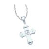 Image 1 : 14K White-gold 0.04CTW PRINCESS DIAMOND CROSS LADIES FA