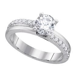 14K White-gold 1.29CTW DIAMOND 1.00CTW-CRD BRIDAL RING