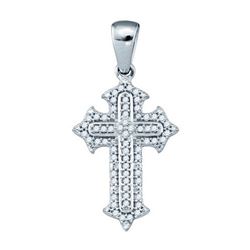 10KT White Gold 0.20CT DIAMOND CROSS PENDANT