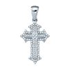 Image 1 : 10KT White Gold 0.20CT DIAMOND CROSS PENDANT