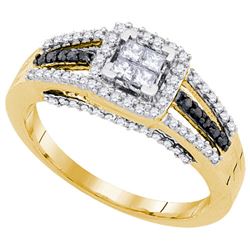 10K Yellow-gold 0.51CTW-DIA BLACK DIAMOND RING