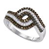 Image 1 : 10K White-gold 0.50CTW COGNAC DIAMOND FASHION RING