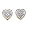 Image 1 : 10KT Yellow Gold 0.15CTW DIAMOND HEART EARRINGS