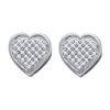 Image 1 : 10KT White Gold 0.15CTW DIAMOND HEART EARRINGS
