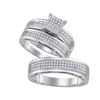 Image 1 : 10KT White Gold 0.74CTW DIAMOND MICRO-PAVE TRIO SET