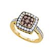 Image 1 : 10KT Yellow Gold 1.00CT COGNAC DIAMOND FASHION RING