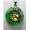 Image 1 : NATURAL CHINESE GREEN JADE PENDANT YEAR OF THE BOAR NEC