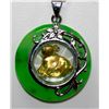 Image 2 : NATURAL CHINESE GREEN JADE PENDANT YEAR OF THE BOAR NEC