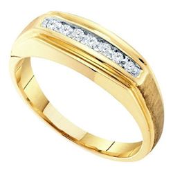 10K Yellow-gold 0.15CTW DIAMOND MENS FASHION BAND