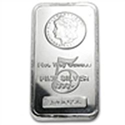 5 oz Morgan Design Silver Bar .999 Fine