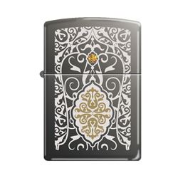 GENUINE ZIPPO FILIGREE LIGHTER W/TOPAZ SWAROVSKI CRYSTA