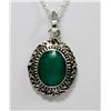 Image 1 : BEAUTIFUL SILVER PENDANT WITH GREEN EMERALD CTW 4.57