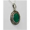 Image 2 : BEAUTIFUL SILVER PENDANT WITH GREEN EMERALD CTW 4.57