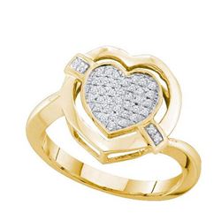 10K Yellow-gold 0.15CT DIAMOND HEART RING