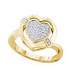 Image 1 : 10K Yellow-gold 0.15CT DIAMOND HEART RING