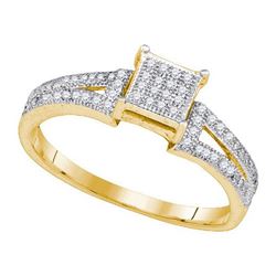 10KT Yellow Gold 0.15CTW DIAMOND MICRO-PAVE RING