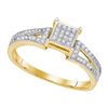 Image 1 : 10KT Yellow Gold 0.15CTW DIAMOND MICRO-PAVE RING