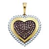 Image 1 : 10KT Yellow Gold 1.02CTW COGNAC DIAMOND LADIES HEART PE