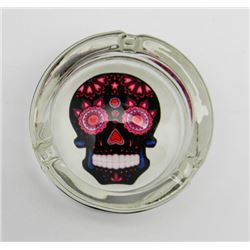 Black Glass Day of the Dead Ashtray 3"