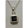 Image 1 : NATURAL DARK BLUE SAPHIRE PENDANT 1.10 CTW .925 STERLIN