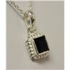 Image 2 : NATURAL DARK BLUE SAPHIRE PENDANT 1.10 CTW .925 STERLIN