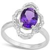 Image 1 : GENUINE 1.67 CTW AMETHYST AND 0.01 CTW DIAMOND PLATINUM