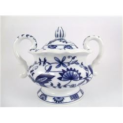 Vintage Blue Onion China Double Handle Sugar Bowl, Unma