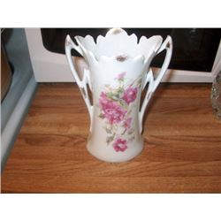 Vintage Pink Floral China Vase