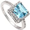 Image 1 : GENUINE 2.10 CTW BLUE TOPAZ AND CZ PLATINUM PLATED .925