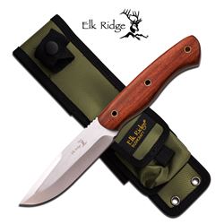 ELK RIDGE 10" ROSEWOOD HANDLE FIXED BLADE KNIFE