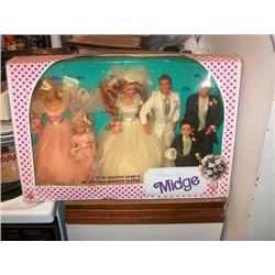 1990, Vintage Toy Doll Set, Wedding Party Midge by Matt