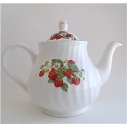 Arthur Wood and Son Teapot, Floral Strawberry
