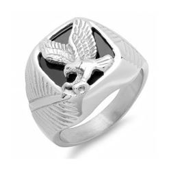 Stainless Steel Ring in Jet Black