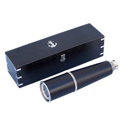 Hampton Collection Chrome - Leather Nautical Telescope
