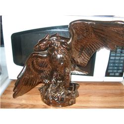 Vintage Copper Lustre Eagle Figurine, Ceramic