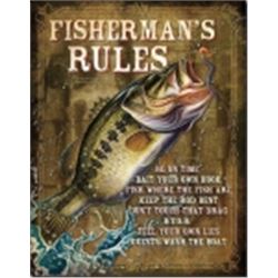 JQ-Fisherman Rules METAL SIGN