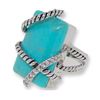 Image 1 : Genuine Turquoise Ring accented in Crystal