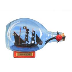 Hand Made Black Bart's Royal Fortune Pirate Ship in a B