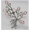 Image 2 : TREE BRANCH STYLE LAVENDER PEARL CZ BROOCH .925 STERLIN