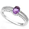 Image 1 : GENUINE 0.40 CTW AMETHYST AND 0.01 CTW DIAMOND PLATINUM