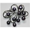 Image 2 : BLACK  PEARL AND CZ BROOCH