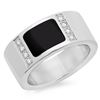 Stainless steel wholesale ring in jet black