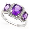 Image 1 : GENUINE 2.61 CTW AMETHYST PLATINUM PLATED .925 STERLING