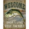 Image 1 : WELCOME BASS FISHING METAL SIGN
