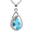 Image 1 : GENUINE 2.40 CTW BLUE TOPAZ AND 0.01 CTW DIAMOND PLATIN