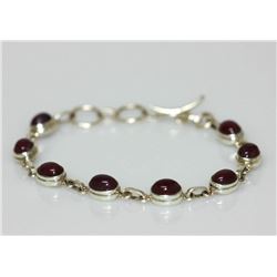 .925 STERLING SILVER RUBY ANKLET 23.12 CTW