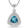 Image 1 : GENUINE 0.58 CTW BLUE TOPAZ AND DIAMOND PLATINUM PLATED