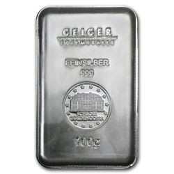 100 gram Silver Bar - Geiger (Security Line Series)