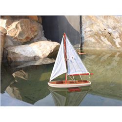 Hand Made 21" Red Floating Sailboat
